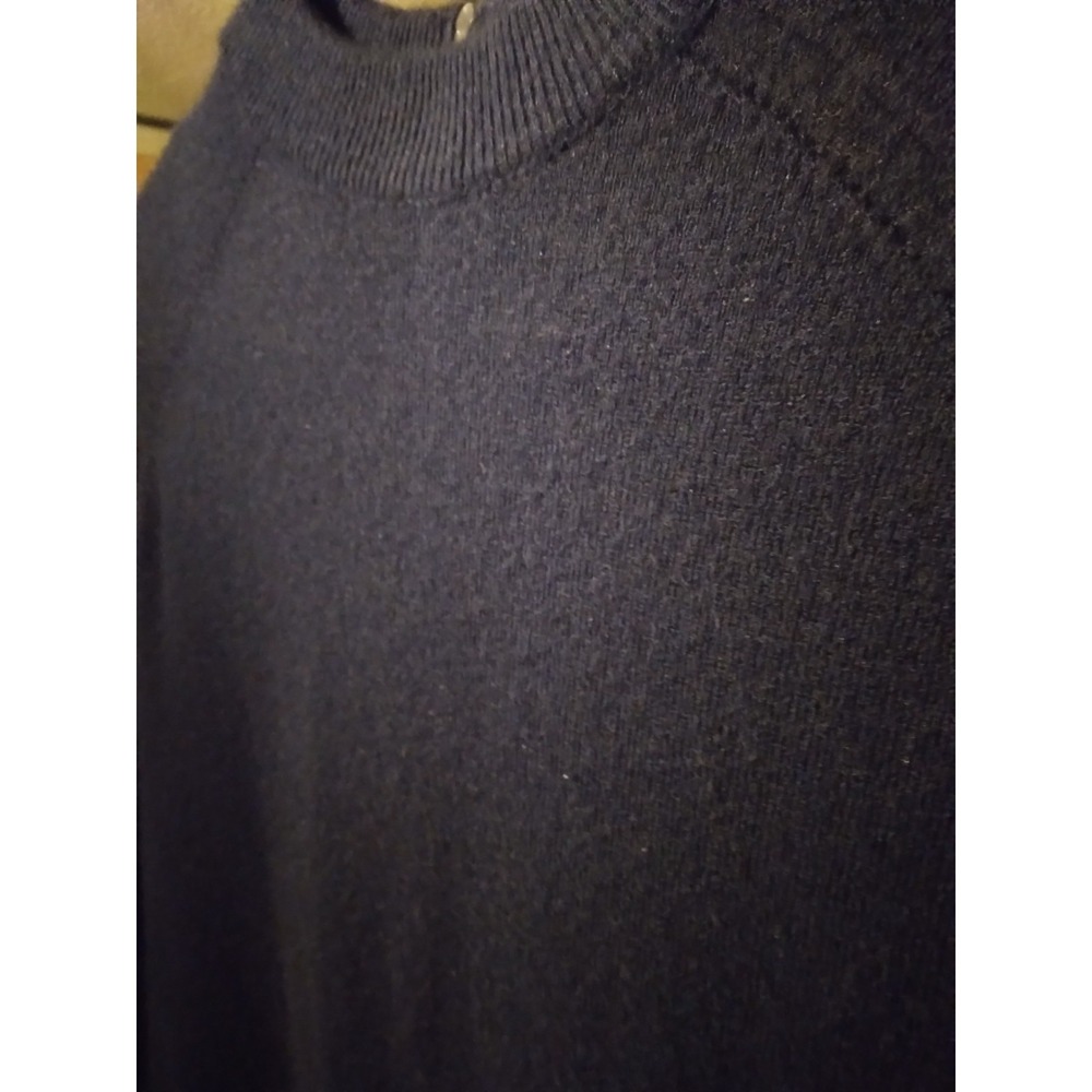 Vintage Talbot Taralan  navy sweater top zipper mock turtle neck 3/4 length sz.M